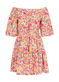 swirly Sommerkleid Damen grasgrün / rot / weiß Größe 40