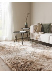 benuta Nest Tapis shaggy à poils longs Whisper Beige/Marron clair 80x150 cm - Tapis doux pour salon