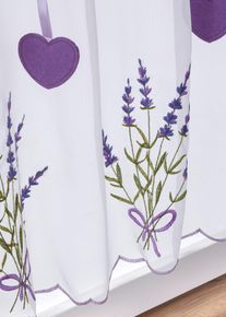 Valletje met lavendelborduursel - wit - maat 45incl. lussenx115 cm - bonprix