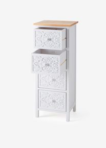 Staande kast met ornament - wit - maat 85x34 cm - bonprix