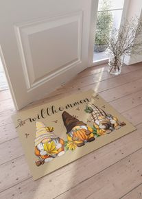 Deurmat met tekstprint - bruin - maat 90x120 cm - bonprix
