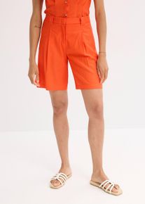 Short in een lichte linnenmix - rood - maat 40 - bonprix