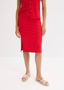 Geribde jersey rok - rood - maat 36/38 (S) - viscose - bonprix