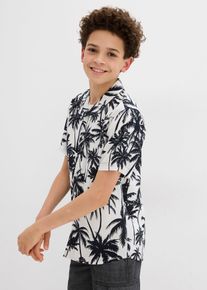 Overhemd van zachte viscose met korte mouwen - zwart - maat 164 - viscose - bonprix