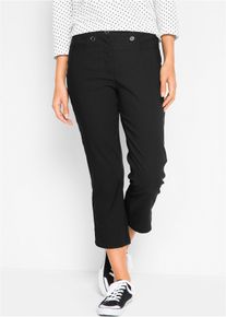 Bengaline 7/8 broek met splitjes en comfortband - zwart - maat 56 - Bengalin,viscose - bonprix