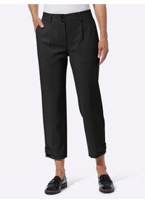 Dames 7/8-broek met in wijdte verstelbare zoom in zwart ,maat 36, WITT, 59% Katoen, 37% Polyester, 4% Elastan