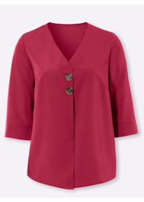 Dames Comfortblouse in wijd model in donkerrood ,maat 38, WITT, 100% Polyester