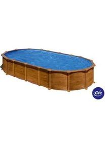 GRE Pool-Set , Braun , Metall , 375x132x730 cm , Freizeit & Co, Pools & Wasserspaß, Pools, Stahlwandpools