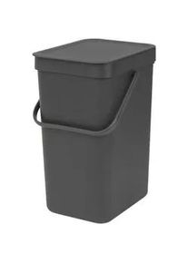 Brabantia Abfalleimer , Grau , Kunststoff , 12 l , 20x35.1x24.9 cm , Haushalt & Kleinelektro, Reinigung, Mülleimer & Abfallsammler