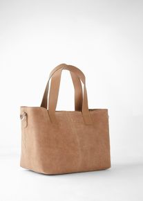 Lederhandtasche - braun - Größe 23x40 cm - Veloursleder- bonprix