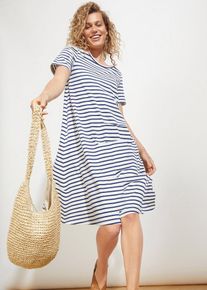 Baumwoll- Shirtkleid aus Flammgarn, weiß, Größe 40/42 (M), mit Baumwolle, bonprix