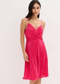 Minikleid aus glänzendem Material mit Plissee, pink, Größe 48/50 (XL), bonprix