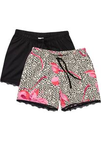 Shorts (2er Pack) mit zarter Spitze - pink - Größe 36/38 (S) mit Baumwolle- bonprix