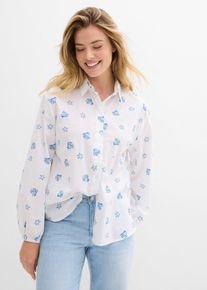 Oversize-Bluse aus reiner Baumwolle - weiß - Größe 40 - 100% Baumwolle- bonprix