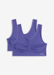 Feel Comfort Seamless Bustier (2er Pack) - blau - Größe 4 (L) - bonprix