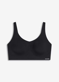 ​​​​Wattierter Feel Comfort Lasercut T-Shirt BH ohne Bügel - schwarz - Größe 36/38 (S) - bonprix