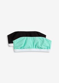 Bandeau-BH mit Bio-Baumwolle (2er Pack) - schwarz - Größe 36/38 (S) mit Baumwolle- bonprix