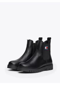 Tommy Jeans Winterlaarzen TJW CHELSEA BOOT WL blokhak, plateau, chelseaboots, instapschoen met zijlogo dames winterlaarsjes maat 37 EU zwart