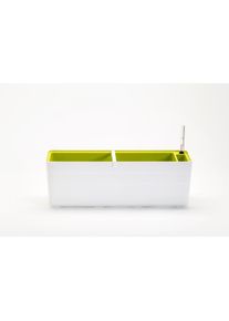 plastia Samozavlažovací truhlík Berberis 60, biela + zelená, 60 cm