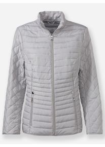 Dames Licht gewatteerde jas in lichtgrijs ,maat 36, WITT, 100% Polyester. Wattering: 100% Polyester
