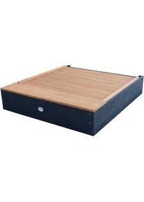AXI Ambia Garden Sandkasten , Anthrazit, Braun , Holz , Hemlocktanne , 90x74x100 cm , unisex , EN 71, CE, FSC 100% , hoher Rand, Sitzfläche, mit Holzschutz vorbehandelt , Freizeit & Co, Gartenspielzeug, Sandkästen