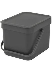 Brabantia Xxxl Abfalleimer , Grau , Kunststoff , 6 l , 20x24.9x18.1 cm , Badaccessoires, Abfalleimer