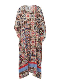 comma, comma casual identity Dames Jurk beige / blauw / rood 40