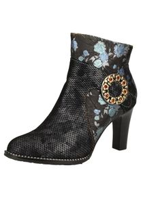 Laura Vita Stiefelette Damen taubenblau / gold / rot / schwarz Größe 35