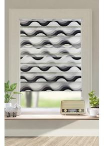 my home Doppelrollo »Welle«, Lichtschutz, Sichtschutz-Verdunkelung, ohne Bohren, freihängend, Fixmaß, Klemmfix-Duo-Rollo, Doppelrollo "Welle", Klemmträger