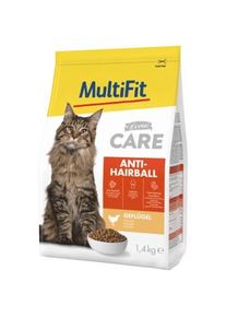 MultiFit Care Trockenfutter Katze, Adult, Anti Hairball, Huhn 1,4 kg