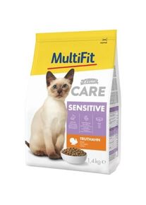 MultiFit Care Trockenfutter Katze, Adult, Sensitive, Truthahn 2x1,4 kg
