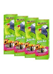 MultiFit Papagei Sticks 4x2er Frucht & Nuss