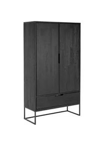 Livetastic Schrank , Schwarz , Holz , Eiche , massiv , 4 Fächer , 1 Schubladen , 85x149x35.5 cm , Typenauswahl, in verschiedenen Holzarten erhältlich , Schlafzimmer, Kleiderschränke