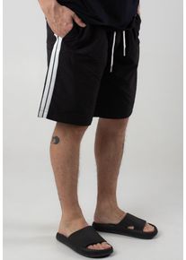 Urban Classics - Patched Stripe Black - Surfshorts - svart - M - Skal: 100 % nylon; Foder: 100% polyester,Syntetmaterial