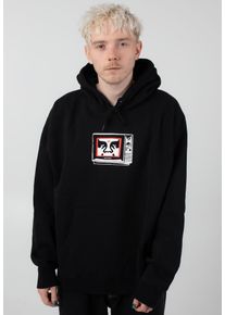 Obey - Tv Black - Huvtröja - svart - L - 59% bomull, 41% polyester,Svettas