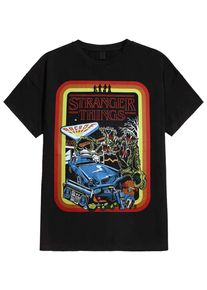 Stranger Things - Retro Poster - T-shirt - czarny - L - 100% bawełna,Golf