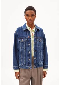 armedangels - Velitaa Oversized Dark Salty Blue - Kurtka jeansowa - niebieski - S - 100% bawełna organiczna,Dżinsowa