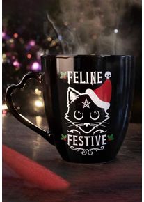 Alchemy England - Feline Festive Christmas - Mugg - svart - Onesize - Keramisk,Keramisk