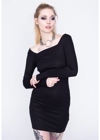 Urban Classics - Rib Squared Neckline Black - Klänning - svart - M - 54% Viskos, 43% Polyester, 3% Elastan,Jersey