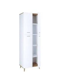 Mehrzweckschrank Landos ca. 60x184 cm Weiß/Honigeiche