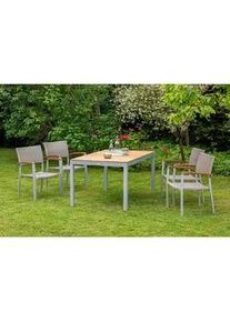 Merxx Gartensessel Silano 2er-Set Holz/Metall/Kunststoff