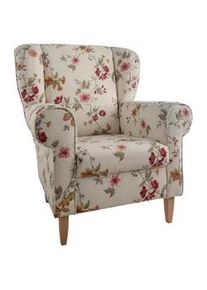 Relaxsessel Asino Beige/Rot Webstoff