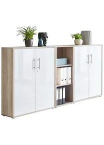 Aktenschrank Office Edition Sw Set 8 Sonoma Eiche/Weiß