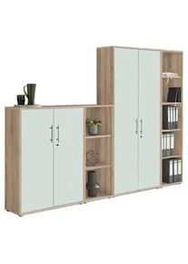 Aktenschrank Office Edition Sw Set 4 Weiß/Sonoma Eiche
