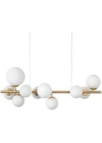 Ideal Lux Hängeleuchte , Weiß, Messingfarben , Metall, Glas , F , 30x59x81 cm , Lampen & Leuchten, Innenbeleuchtung, Hängeleuchten, Pendelleuchten