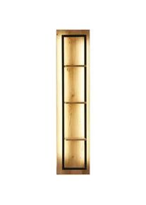 Linea Natura Wandregal , Anthrazit, Eichefarben , Holzwerkstoff , Wildeiche , massiv , 3 Fächer , 30x130x18 cm , Wohnzimmer, Regale, Wandregale