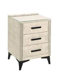 Boxxx Nachtkästchen , Creme , Kunststoff , 3 Schubladen , G , 47x70x51 cm , Typenauswahl , Schlafzimmer, Nachtkästchen