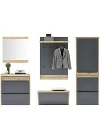 Dieter Knoll Collection Dieter Knoll Garderobe , Grau, Eichefarben , Holz, Holzwerkstoff , 5-teilig , Eiche , furniert, massiv , 290x200x32 cm , Goldenes M, Made in Germany, DGM-Klimapakt , Beimöbel erhältlich, hängend , Garderobe, Garderoben-Sets & Garderoben-Serien