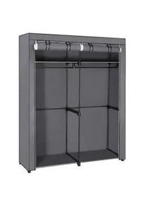 Songmics Boxxx Stoffschrank , Grau , Metall, Textil , 2 Fächer , 140x174x43 cm , Schlafzimmer, Kleiderschränke, Stoffschrank
