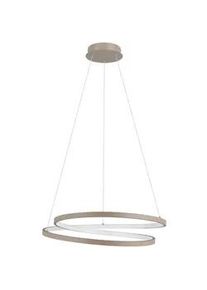 Eglo Xxxl Led-Hängeleuchte , Weiß, Sandfarben , Metall, Kunststoff , rund , 150 cm , Lampen & Leuchten, Leuchtenserien